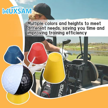 Winter Golf Tees, Durable Rubber Golf Tees with 4 Different Heights 38mm 22mm 18mm 12mm for Frosty Days Hard Ground Home Driving Range Mat Training Practice Kits