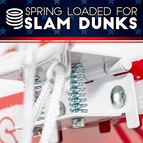 Franklin Sports Mini Basketball Hoops-Indoor Over The Door Mini Hoop+Basketball Sets-Perfect Accessory for Bedroom+Office - size: 17.75" x 12" (Pack of 1), style: Red, White, Blue - 17.75" x 12"