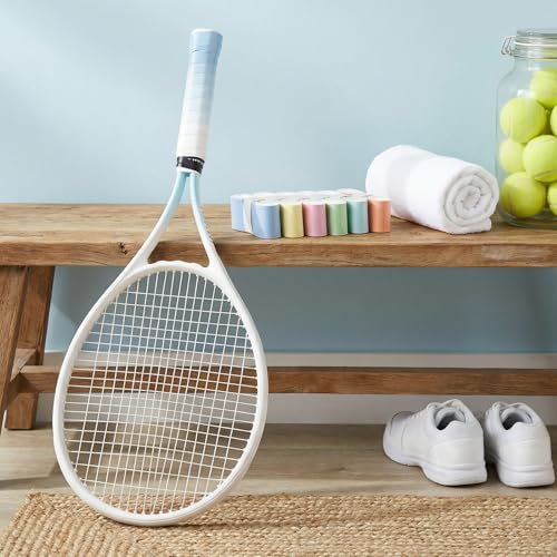 6 Pcs Tennis Racket Grip Tape, Tennis Racquet Replacement Grip Tape Non-Slip Badminton Racket Grips Tapes Sweat Absorbent Pickleball Overgrip Tapes for Badminton Pickleball Tenni (Gradient Color)