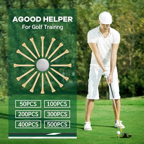 50-1000 PCS Personalized Golf Tees, Custom Golf Tees Printed with Your Name or Text, Logo, Wooden Golf Tees 3 1/4'' 2-3/4'' 2-1/8''Inch Size,Golf Accessories for Men & Women