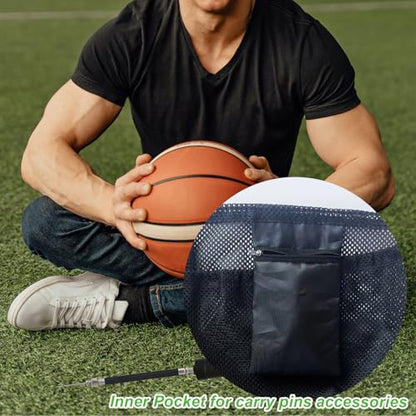 Single Ball Bag,Ball Storage Bag,Mesh Carry Bag with Zipper Pocket,Drawstring Sling Back Bag for Carrying Basketball Volleyball Soccer Football