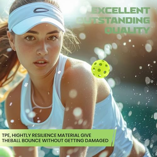 Pro-Grade 40-Hole Outdoor Pickleball Balls - Pro-Player Tested with Wind-Resistant Design, Built for Durability & Precision for Competitive Play