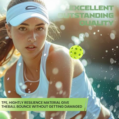 Pro-Grade 40-Hole Outdoor Pickleball Balls - Pro-Player Tested with Wind-Resistant Design, Built for Durability & Precision for Competitive Play