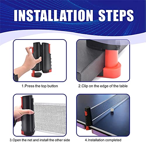 Vector X Table Tennis Net Retractable Table Tennis Net Replacement, Ping Pong Net(Black-Red)