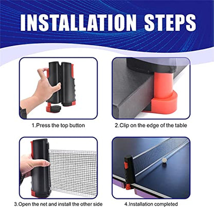 Vector X Table Tennis Net Retractable Table Tennis Net Replacement, Ping Pong Net(Black-Red)