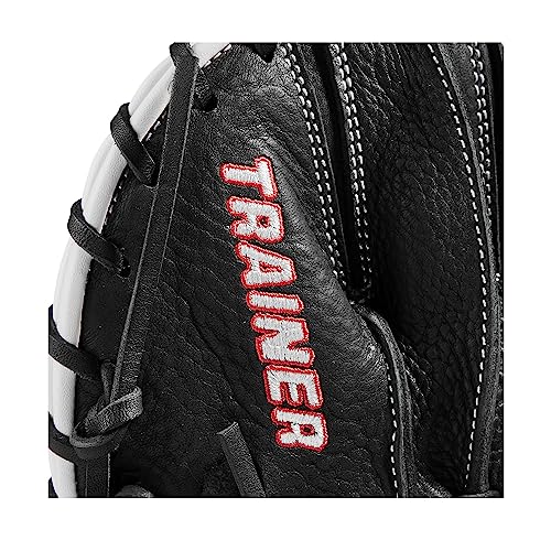 Wilson Trainer Baseball Gloves - Black/Red - style: Infield - Pancake
