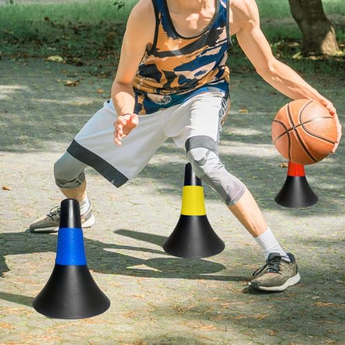 TNZMART 9 Inch Plastic Soccer Cones, Flexible Sports Training Agility Cones for Football Basketball Speed Drills Practice
