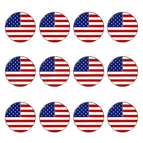 Golf Ball Markers Assorted Patterns Value Pack of 12 Golf Gifts, Golf Cap Clips and Divot Repair Tools Parter Accessories Sets for Men Women Golfer - color: red 1