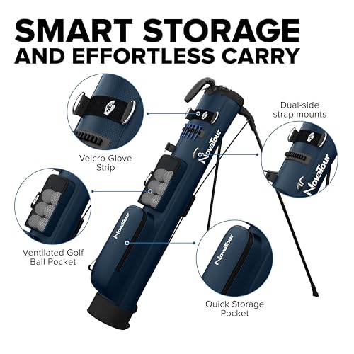 NovaTour Par 3 Golf Bag, Ultra Lightweight, Small Golf Bag for Par 3 and Executive Courses - color: Atlantic Blue