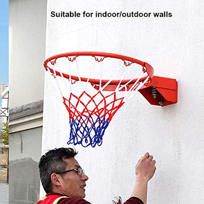 Reinforced Heavy Duty Breakaway Wall Mounted Basketball Rim,18 inch Standard Double Spring Flex Rim Goal Replacement for Indoor Outdoor Walls