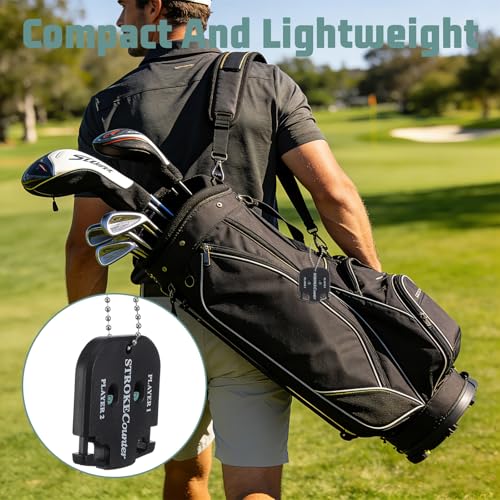 ElevateTech Golf Stroke Counters, 2 Pcs Golf Score Indicator with 10 Golfs Scorecard 2 Player Stroke Counter Clicker Portable Mini Square Game Scorekeeper for Golfs Training Competitions & Games