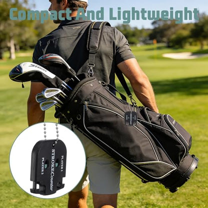ElevateTech Golf Stroke Counters, 2 Pcs Golf Score Indicator with 10 Golfs Scorecard 2 Player Stroke Counter Clicker Portable Mini Square Game Scorekeeper for Golfs Training Competitions & Games
