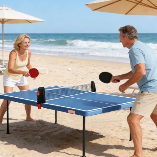Retractable Table Tennis Net,Retractable Replacement,Adjustable Tennis Net and Post | for Home Indoor Practice Training Game Play Any Table