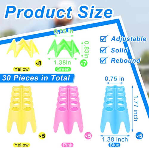 Honoson 30 Pieces Golf Simulator Tees for Home Outdoor Indoor Golf Tees Simulator Plastic Practice Training for Winter Turf and Driving Range, 15 Tall and 15 Small
