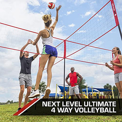 EastPoint Sports 4-Way Volleyball - size: Adjustable Height - Adjusts from 61'' to 85''