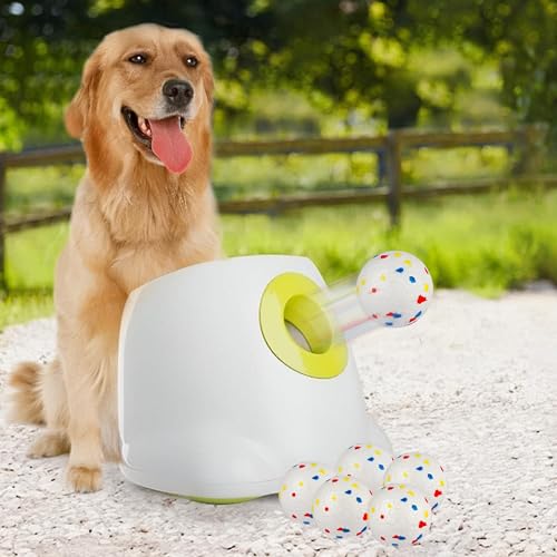 ALL FOR PAWS Automatic Dog Ball Launcher with 2.5in EPTU Balls, Ball Thrower for Medium to Large Dogs, Interactive Dog Fetch Toy for Mental & Physical Exercise - size: Max Size-EPTU Balls