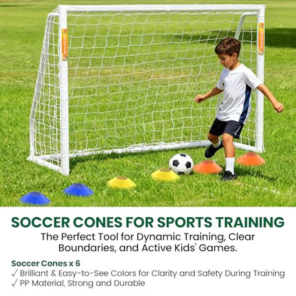 NAIZEA Soccer Goal - 12x6/10x6/8x6/6x4FT Soccer Goals for Backyard, Portable & Weatherproof HPVC Soccers Goal w/Soccer Net Durable Post for Adults & Youth Outdoor's Practice Training