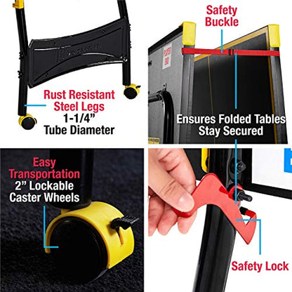 MD Sports Table Tennis Tables Multiple Styles Ping Pong Tables, Foldable for Easy Storage with Nets Included, Perfect for Family Game Rooms | Multiple Styles - style: Black & Yellow