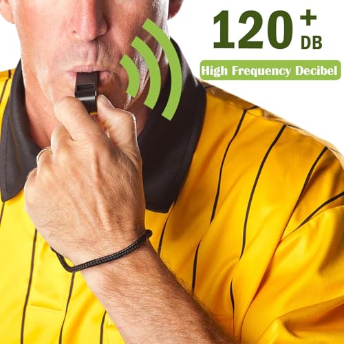 50PCS Plastic Coach Whistle with Lanyard Loud Crisp Sound Sports Referee Whistle Bulk for Adults Coaches Referees Teachers Officials Polices Outdoor Basketball Volleyball Soccer, Black - color: Black