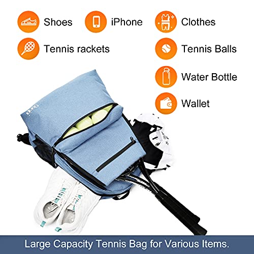 Tennis Bag Professional Tennis Backpack for Men and Women Racket Bags Holds 2 Rackets with Ventilated Shoe Compartment - color: Sky Blue