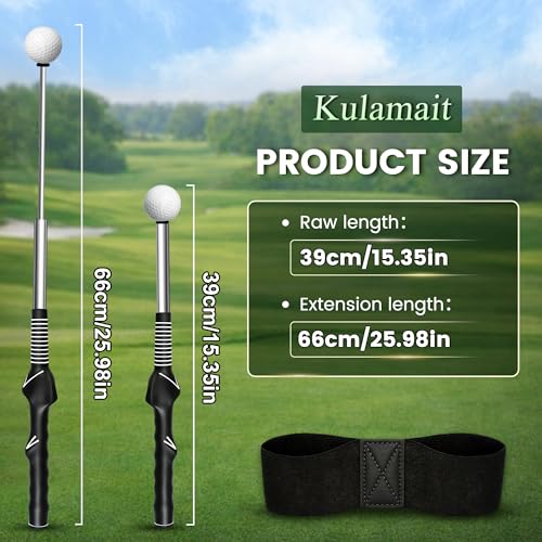 Retractable Golf Swing Training Aid,Golf Swing Trainer with Arm Band,Swing Mechanics for Beginners & Grip Correction & Swing Click Feedback,Right/Left