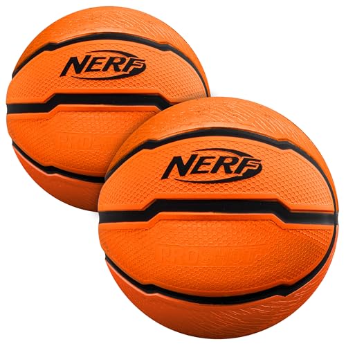 Nerf Mini Foam Basketballs - Indoor + Outdoor Foam Balls - 5" Inch Basketballs for Mini + Over the Door Hoops - 2 Balls Included - Orange