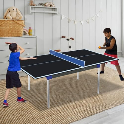 Ping Pong Table Top for Billiard Table, 6FT/7FT/8FT/8.5FT/9FT Foldable Table Tennis Table Topper, Indoor Outdoor Table Tennis Conversion Top w/Net & Premium Foam Padding