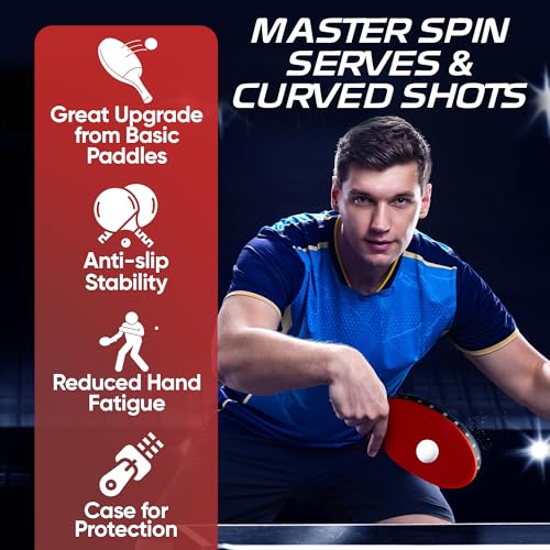 Vortex Table Tennis Paddle with Case – Ping Pong Racket for Intermediate Players, ITTF Approved Rubber, Lightweight Control for Indoor/Outdoor Sports, Great Gift for Kids & Adults