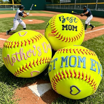 Personalized Embroidered Baseball & Softball Fathers Day Birthday Gift for Dad Custom Name Stitched Ball Senior Night Graduation Keepsake Fathers Day Birthday Coach Team Gift for Father Mother