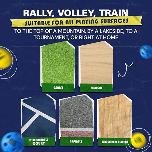 3-in-1 (with 1 Mini 6’ Wide Pickleball Net) & 2-in-1 Pickleball Trainer Options, Sports Gifts with 4 Kelso Balls (2 Trainer + 2 Standard), 2 PickleDojo Paddles, & 1 Drawstring Backpack - size: 2-in-1