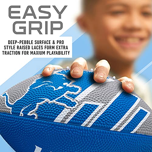 Franklin Sports NFL Team Footballs - Rubber Youth Mini Balls for All Teams - Kids 8.5" Football + Air Pump Sets - Official NFL Licensed - style: Detroit Lions