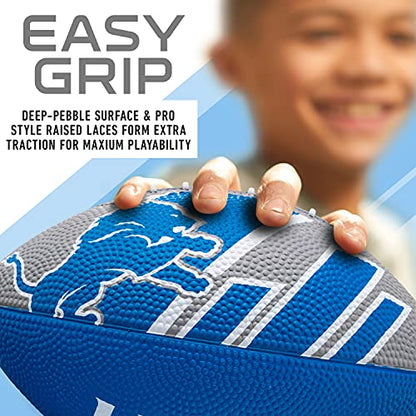 Franklin Sports NFL Team Footballs - Rubber Youth Mini Balls for All Teams - Kids 8.5" Football + Air Pump Sets - Official NFL Licensed - style: Detroit Lions