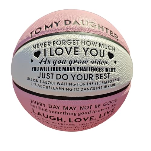 Engraved Indoor Outdoor Basketball Gift for Son, Grandson, Daughter- Personalized Basketball Gifts, Custom Christmas Birthday Graduation Present from Mom Dad,Orange Blue Pink. - color: pink
