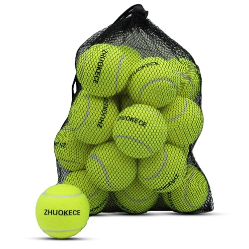 Tennis Balls,8/18/40/90 Pack Training Tennis Balls Practice Balls with Mesh Bag for Easy Transport, Pet Dog Playing Balls, fit for Beginner Training Ball - color: Green, size: 18 Pack