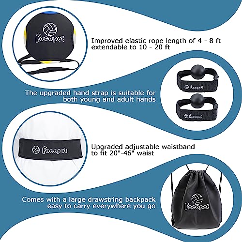 focopot Volleyball Training Equipment Aid,Solo Volleyball Trainer to Practice Serve, Spike, Set and Pass,Perfect Volleyball Trainer Gift for Beginners & Pro