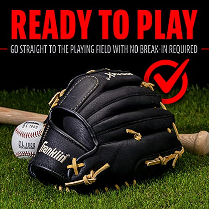 Franklin Sports Baseball Glove - Proflex Adult Baseball + Softball Glove - Outfield + Infield - Right and Left Hand - size: 12.5"