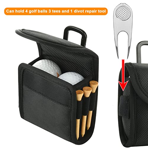 Cosmos Golf Ball Pouch Golf Tees and Divot Repair Tool Holder Nylon Golf Bag Accessories Belt Bag Gifts for Men
