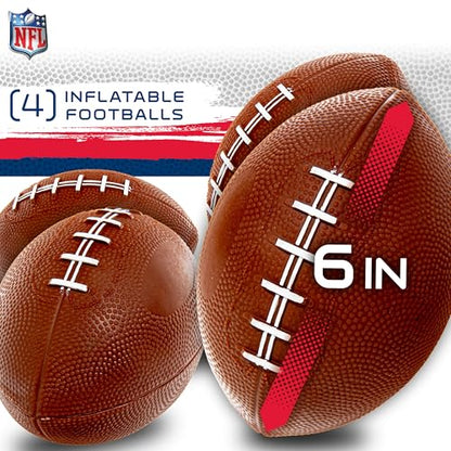 Franklin Sports NFL Mini Football Toss Target Game - NFL Door Jam Football Over the Door Target + (4) Mini Balls Set - 3 Hole Throwing Game for All Ages - Practice Passing + Aim