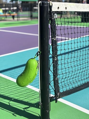 Pickleball Ball Holder – Clips to Fence or Bag, Holds 3 Balls, Zipper Pocket for Accessories, Lightweight Court Organizer