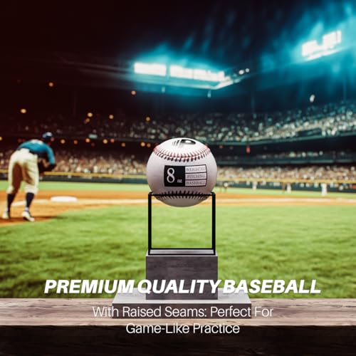 Premier Pitching Weighted Leather Baseballs | Weighted Training Balls to Improve Power & Pitching Training | Increase Pitch Velocity for All Skill Levels - size: 8 oz