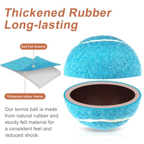 Tennis Balls 6 Pcs Training Tennis Balls Come with Mesh Bag for Easy Transport Beginner High Elasticity Practice Loose Tennis Ball for Dogs Natural Rubber Material - color: White
