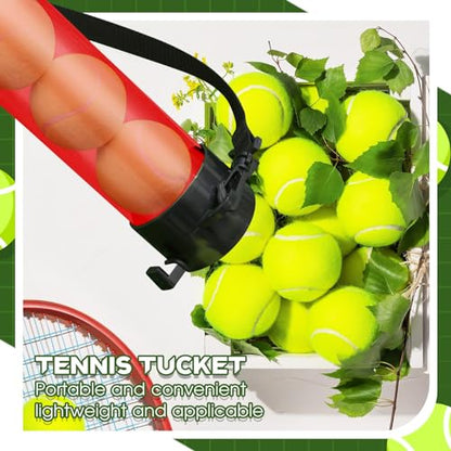 Lenwen 2 Pack Tennis Ball Tube Pickup, Fits 15 Tennis Ball with Shoulder Strap, Lightweight Collector Holder Picker Grabber Retriever Tube Carrier for Players, Coaches & Instructors - color: Rose Red