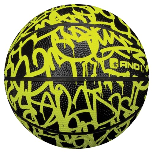 AND1 Mini Basketball Pack Set for Kids (Deflated w/Pump Included): - 7-Inch Premium Youth Size Basketballs, Easy to Grip - color: Graffiti, size: 3