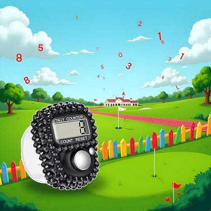 Electronic Finger Tally Counter Clicker Counter,Portable Digital Display Tally Counter,Convenient Resettable Mini Lap Counter for Golf Goods Counting Accessories,Track and Field Lap Counters - color: Black