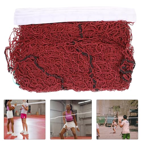 Toddmomy Portable Badminton Net and Tennis Net Red Mesh Outdoor Indoor Foldable Stable Badminton Netting for Backyard Court Training