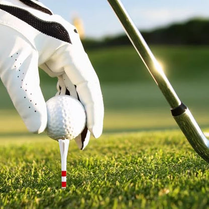 Premium 5 Prongs Plastic Golf Tees 30 Pack 3-1/4" Plastic Golf Tees Low Friction and Resistance Golf Plastic Tees - color: Red