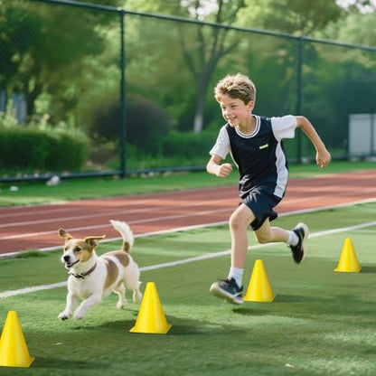 36pcs Cones 7 Inch Soccer Cones and Plastic Traffic Cones, Durable Cones for Sports Training, Ideal for Soccer, Basketball, Football, Skating, and Agility Drills Practice - color: yellow