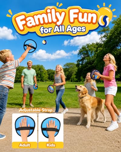 Toss and Catch Baseball Toys,Outdoor Sport Games for Kids and Family with Tball Bats and Toddler Baseball Glove and Sticky Soft Balls. Great for Yard Lawn Beach Pool and Indoor Fun