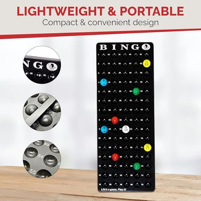 MR CHIPS Universal Bingo Ball Holder for 7/8", 3/5", and 3/4" Diameter Balls, Black Masterboard - color: Bingo Master Board