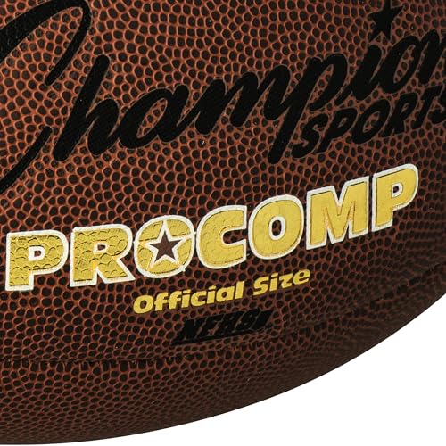 Champion Sports Pro & Composite Series Footballs – Water-Resistant Composite, Indoor/Outdoor, Official–Pee Wee Sizes - size: Official, style: Pro Composite